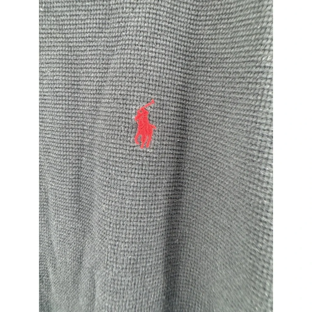 Polo Ralph Lauren Long Sleeve Thermal Waffle Shirt 2XL Black Logo Red Pony
